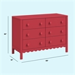 DaVinci Sammy Scallop 6-Drawer Dresser in Red
