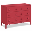 DaVinci Sammy Scallop 6-Drawer Dresser in Red
