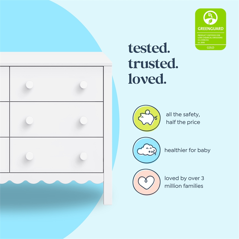 DaVinci Sammy Scallop 6-Drawer Dresser in White