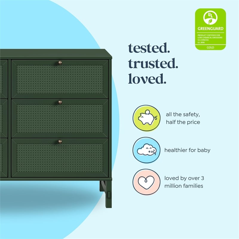 DaVinci Margot 6-Drawer Dresser in Green