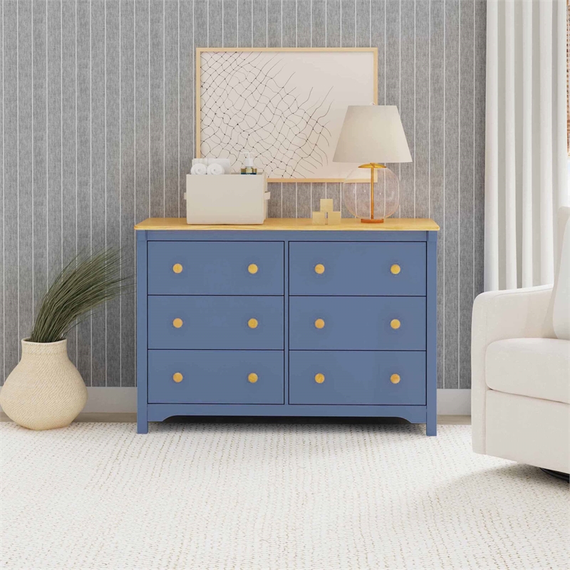 DaVinci Shea 6-Drawer Dresser in Blue