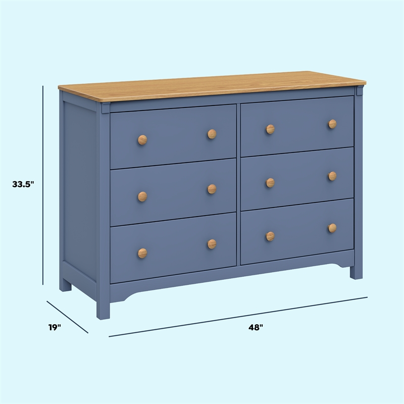 DaVinci Shea 6-Drawer Dresser in Blue