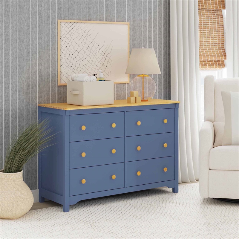 DaVinci Shea 6-Drawer Dresser in Blue