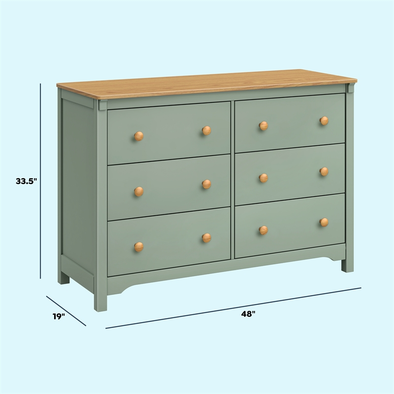 DaVinci Shea 6-Drawer Dresser in Green