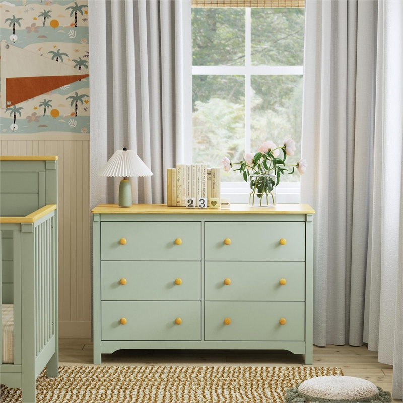 DaVinci Shea 6-Drawer Dresser in Green