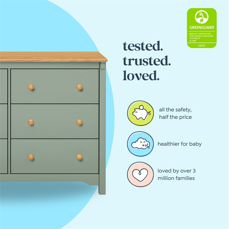 DaVinci Shea 6-Drawer Dresser in Green
