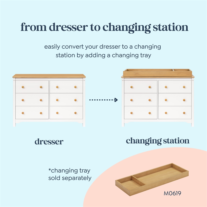 DaVinci Shea 6-Drawer Dresser in Off White