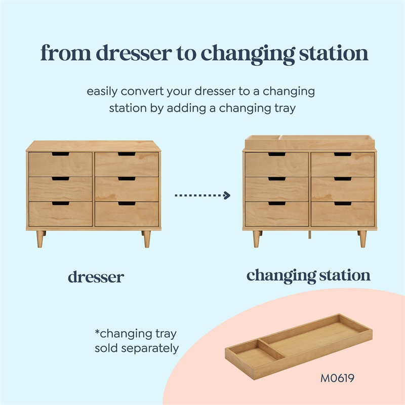 DaVinci Marley 6-Drawer Double Dresser in Honey