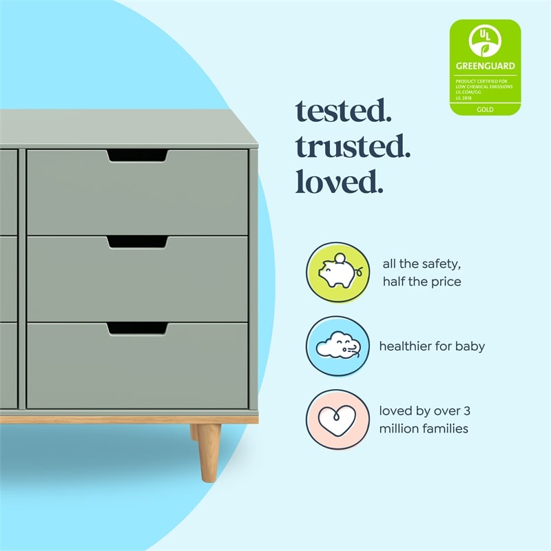 DaVinci Marley 6-Drawer Double Dresser in Green