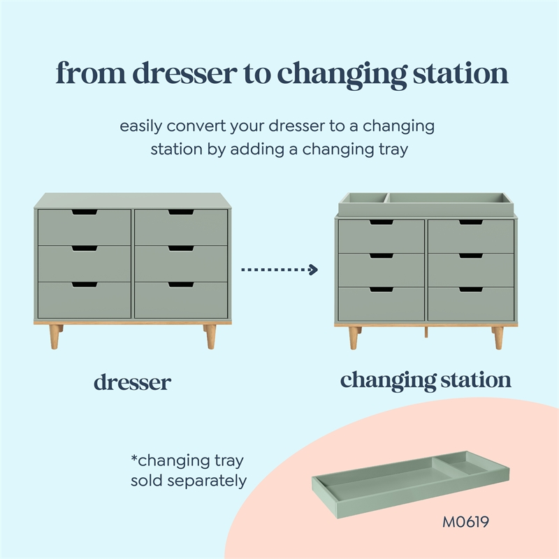 DaVinci Marley 6-Drawer Double Dresser in Green