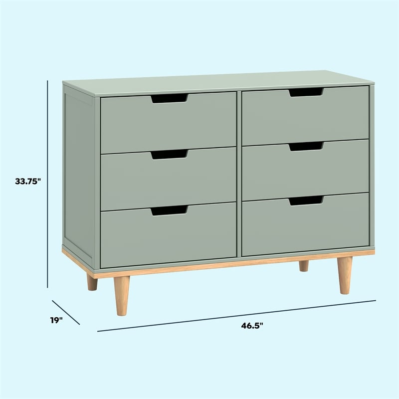 DaVinci Marley 6-Drawer Double Dresser in Green