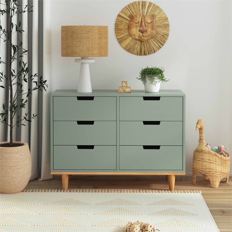 DaVinci Marley 6-Drawer Double Dresser in Green
