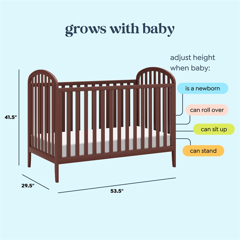 DaVinci Beau 3-in-1 Convertible Crib in Red Oak