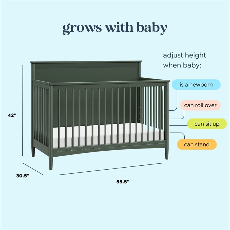 DaVinci Frem 4-in-1 Convertible Crib in Green