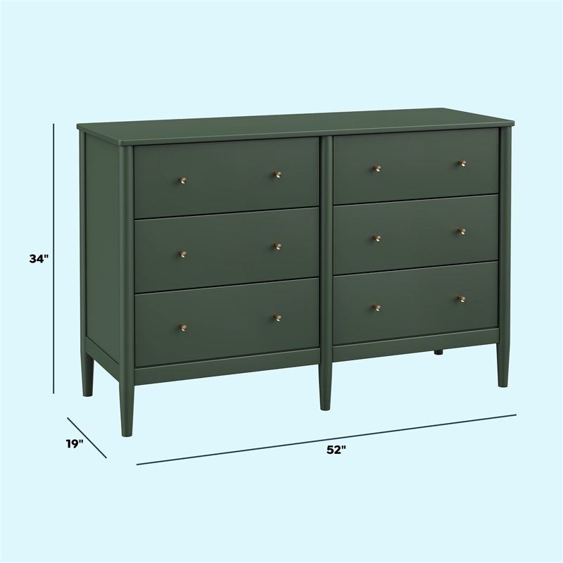 DaVinci Frem 6-Drawer Dresser in Green
