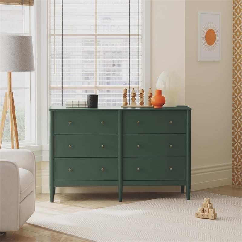 DaVinci Frem 6-Drawer Dresser in Green