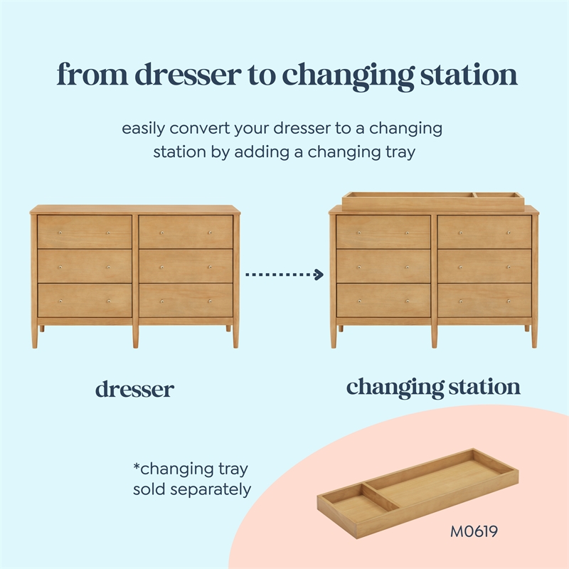 DaVinci Frem 6-Drawer Dresser in Light Brown