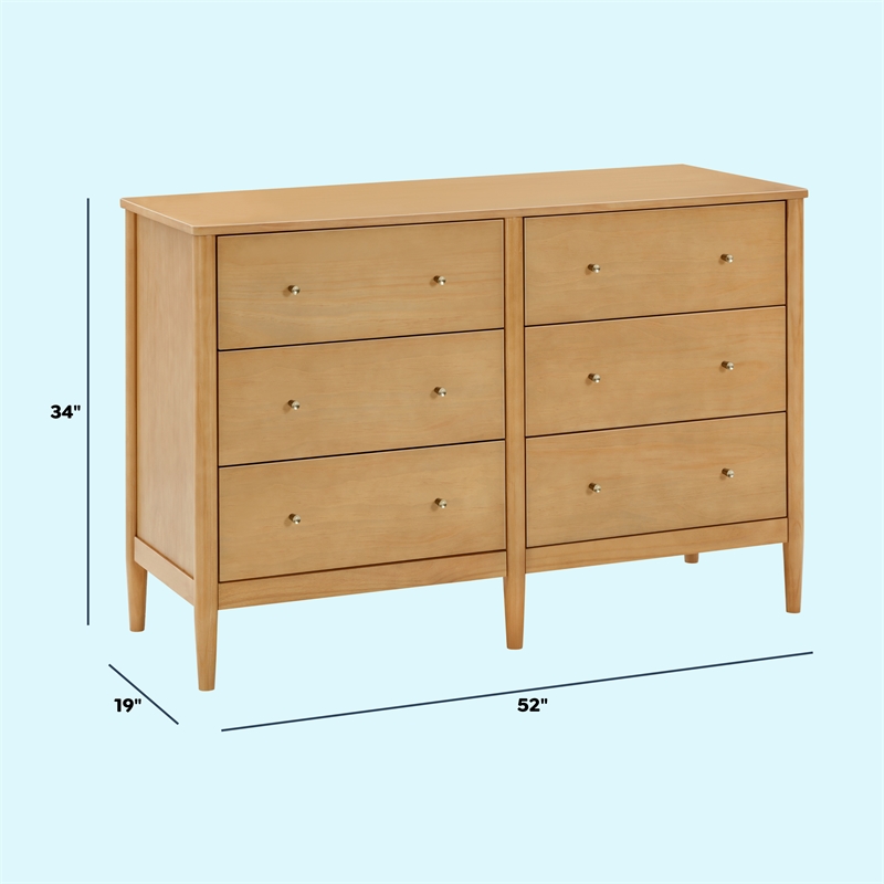 DaVinci Frem 6-Drawer Dresser in Light Brown