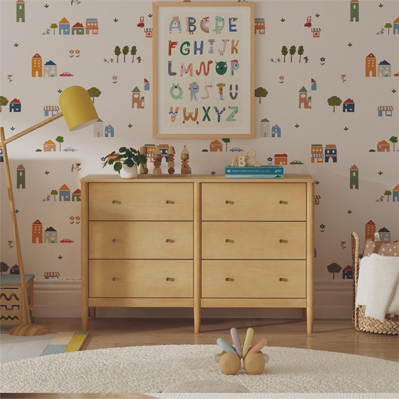 DaVinci Frem 6-Drawer Dresser in Light Brown