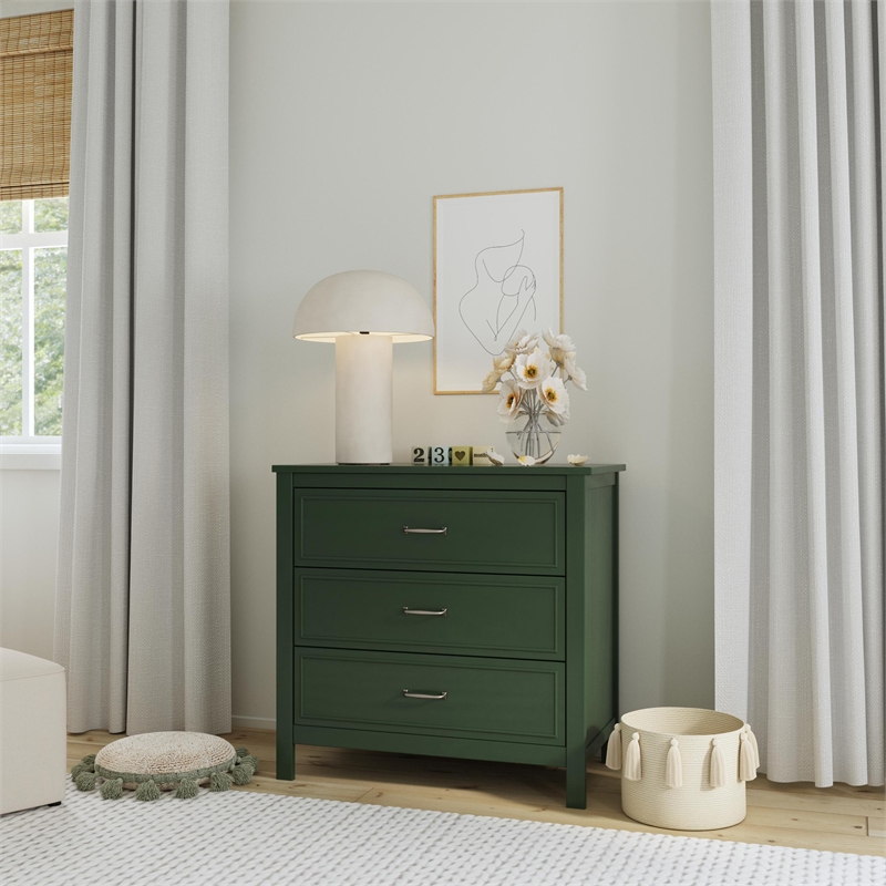 DaVinci Charlie 3-Drawer Dresser in Forest Green