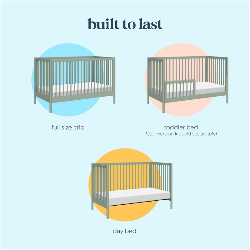 DaVinci Birdie 3-in-1 Convertible Crib in Light Sage