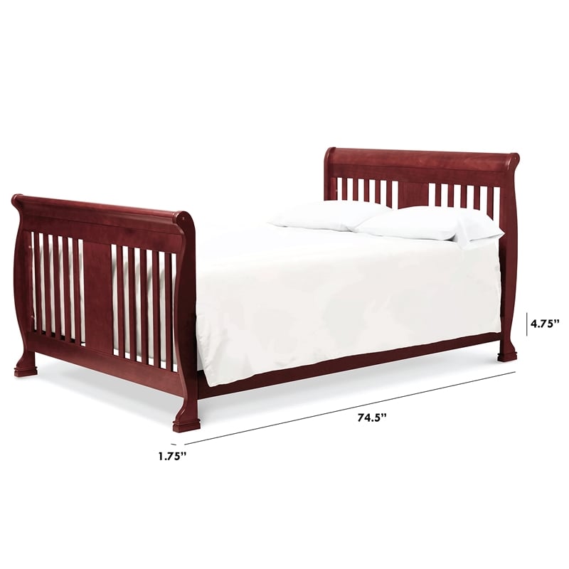 DaVinci Hidden Hardware Twin-Full Size Bed Conversion Kit in Cherry