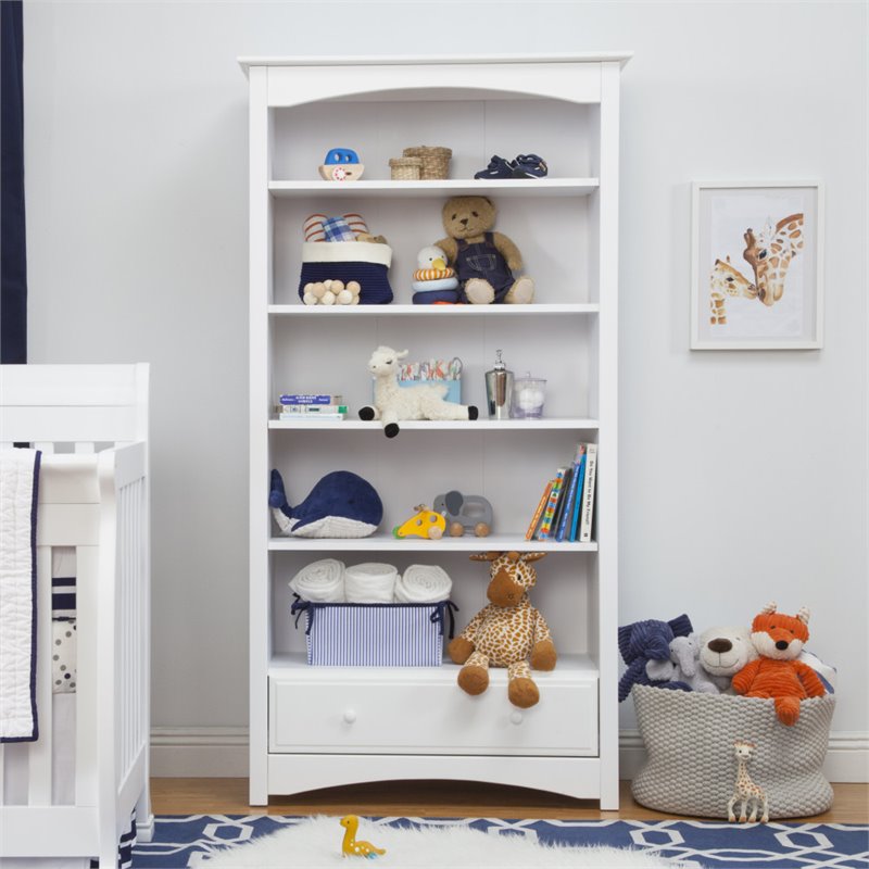 DaVinci Universal MDB 5 Adjustable Wood Shelf Bookcase in White