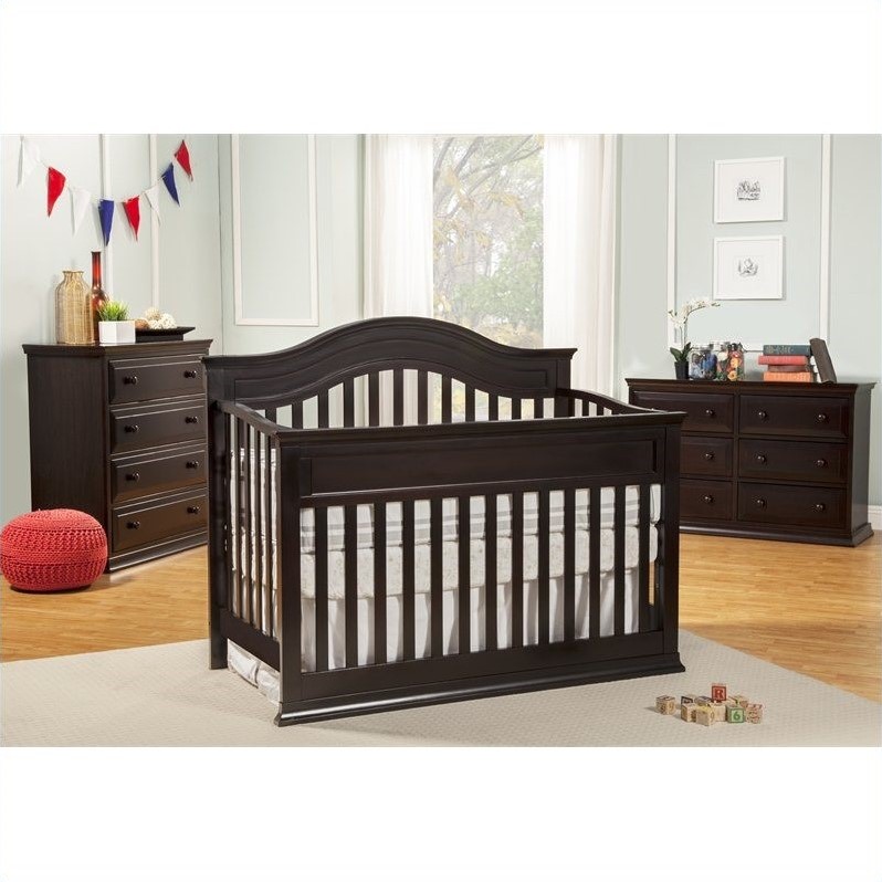 Davinci Brook 4 In 1 Convertible Crib 3 Piece Set In Dark Java