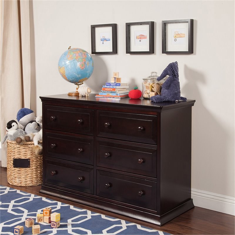 Davinci Signature 6 Drawer Double Dresser In Dark Java M4426dj Davinci Signature 6 Drawer Double Dresser In Dark Java