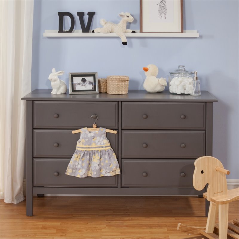 Davinci Jayden 6 Drawer Double Wide Dresser In Slate M5966sl