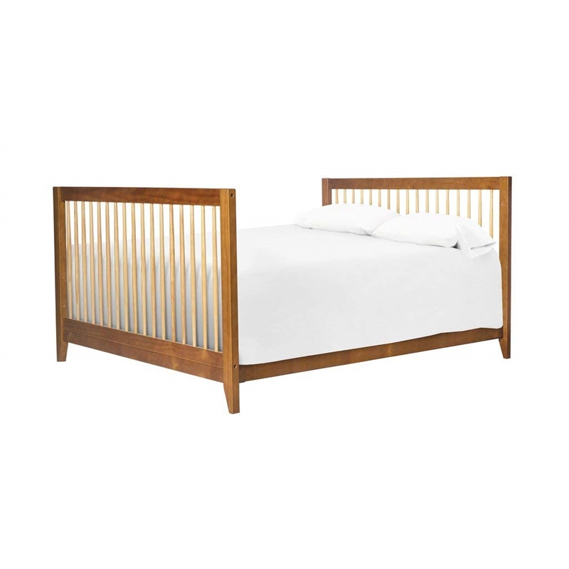 DaVinci Hidden Hardware Wood Twin-Full Size Bed Conversion Kit in Chestnut