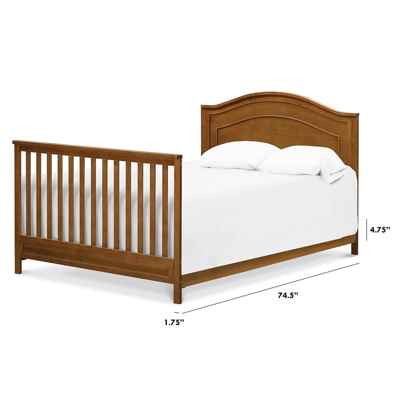DaVinci Hidden Hardware Wood Twin-Full Size Bed Conversion Kit in Chestnut