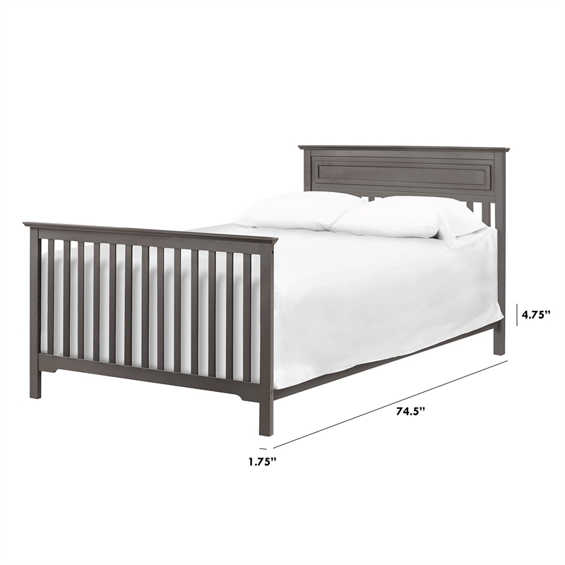 DaVinci Hidden Hardware Twin-Full Size Bed Conversion Kit in Slate
