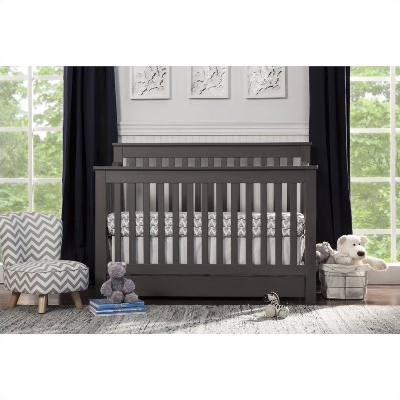 DaVinci Piedmont 4In1 Convertible Crib with Toddler Rail in Slate
