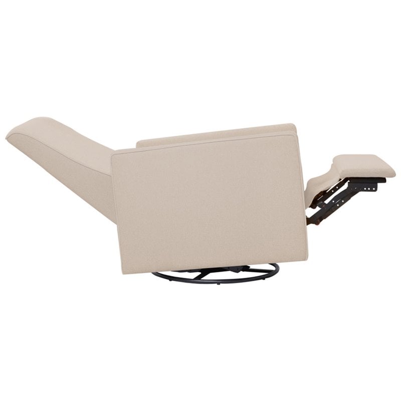 DaVinci Piper Recliner and Swivel Glider in Cream with Piping