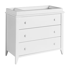 Babyletto Sprout 3 Drawer Wooden Dresser with Removable Changing Tray in White