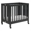 BabyLetto Origami Portable Folding Mini Crib with Casters in Black