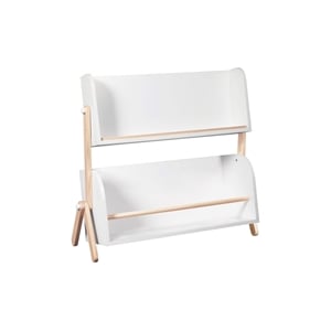 Babyletto Tally 2 Shelf Wood Bookcase in White and Washed Natural