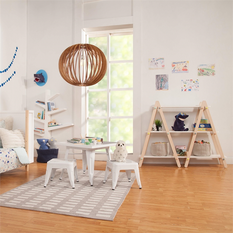 Babyletto Dottie 3 Shelf Bookcase in White and Washed Natural