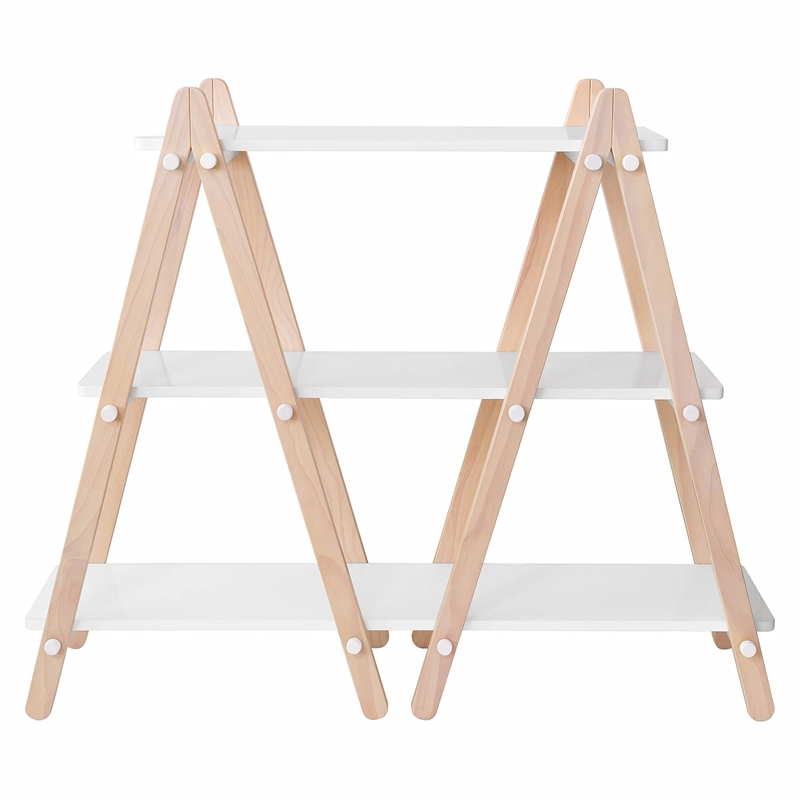 Babyletto Dottie 3 Shelf Bookcase in White and Washed Natural