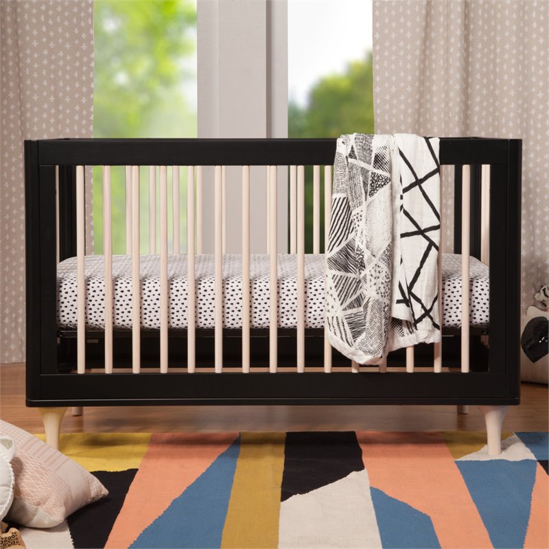 Babyletto Lolly 3-in-1 Convertible Crib with Toddler Bed Conversion Kit in Black