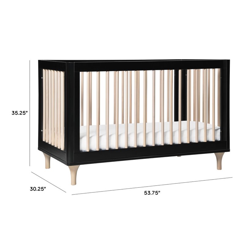 Babyletto Lolly 3-in-1 Convertible Crib with Toddler Bed Conversion Kit in Black
