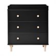 Babyletto Lolly 3 Drawer Changer Dresser in Black and Washed Natural