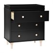 Babyletto Lolly 3 Drawer Changer Dresser in Black and Washed Natural