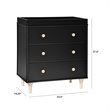 Babyletto Lolly 3 Drawer Changer Dresser in Black and Washed Natural