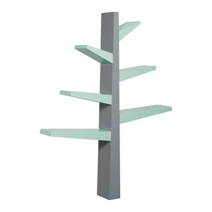 Babyletto Spruce Tree Bookcase in Multi Color Gray and Mint