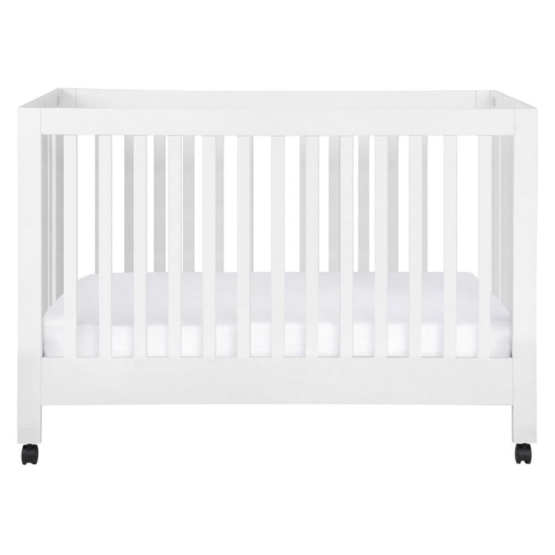 Babyletto Maki Full Portable Crib with Toddler Bed Conversion Kit in White