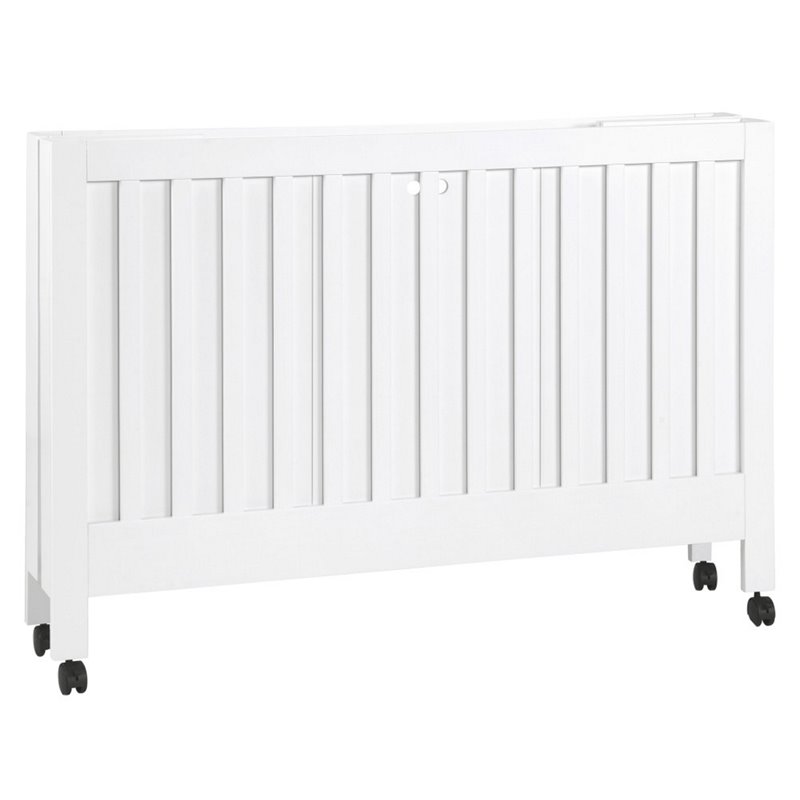 Babyletto Maki Full Portable Crib with Toddler Bed Conversion Kit in White