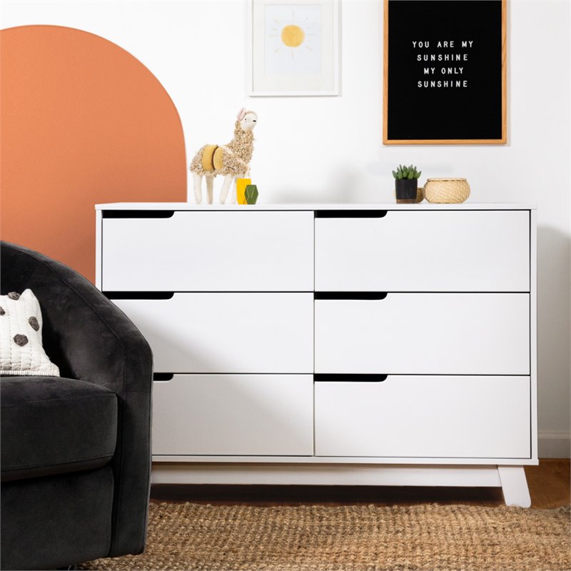 Babyletto Hudson 6 Drawer Double Dresser in White
