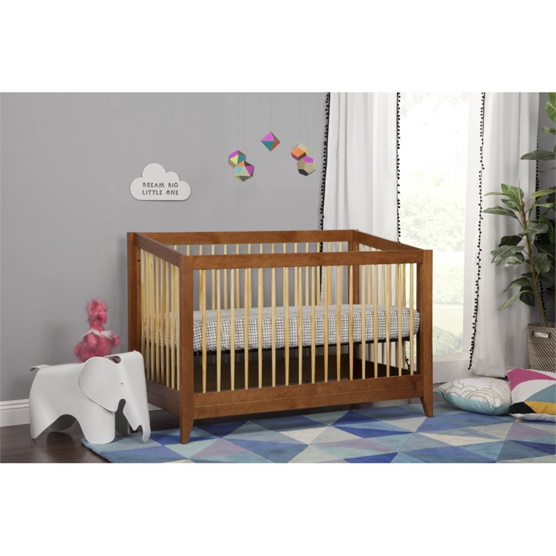 Sprout 4 in 1 Convertible Crib Toddler Bed Conversion Kit Chestnut Natural BushFurnitureCollection